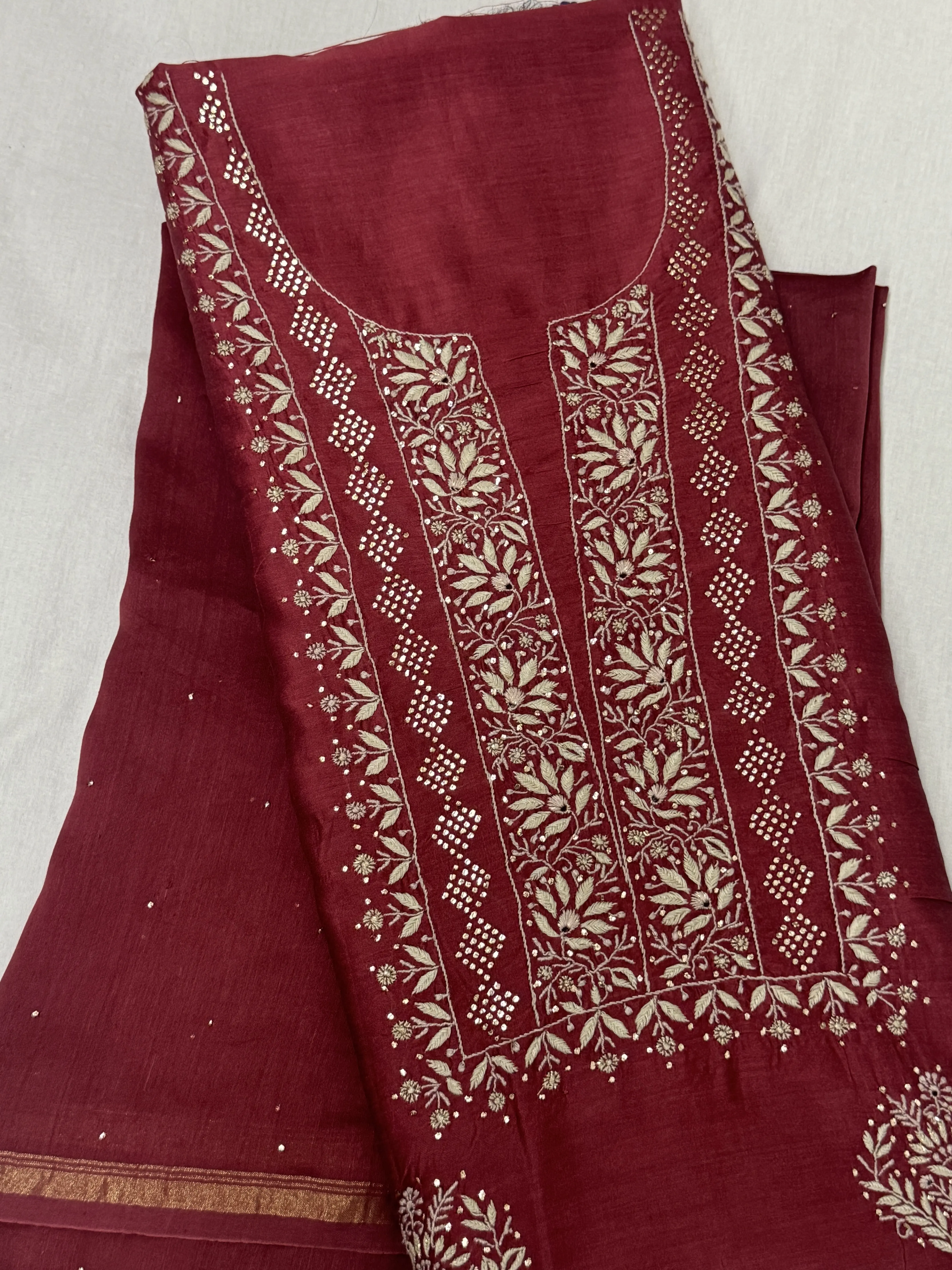 Chanderi Unstitched Kurta Fabric