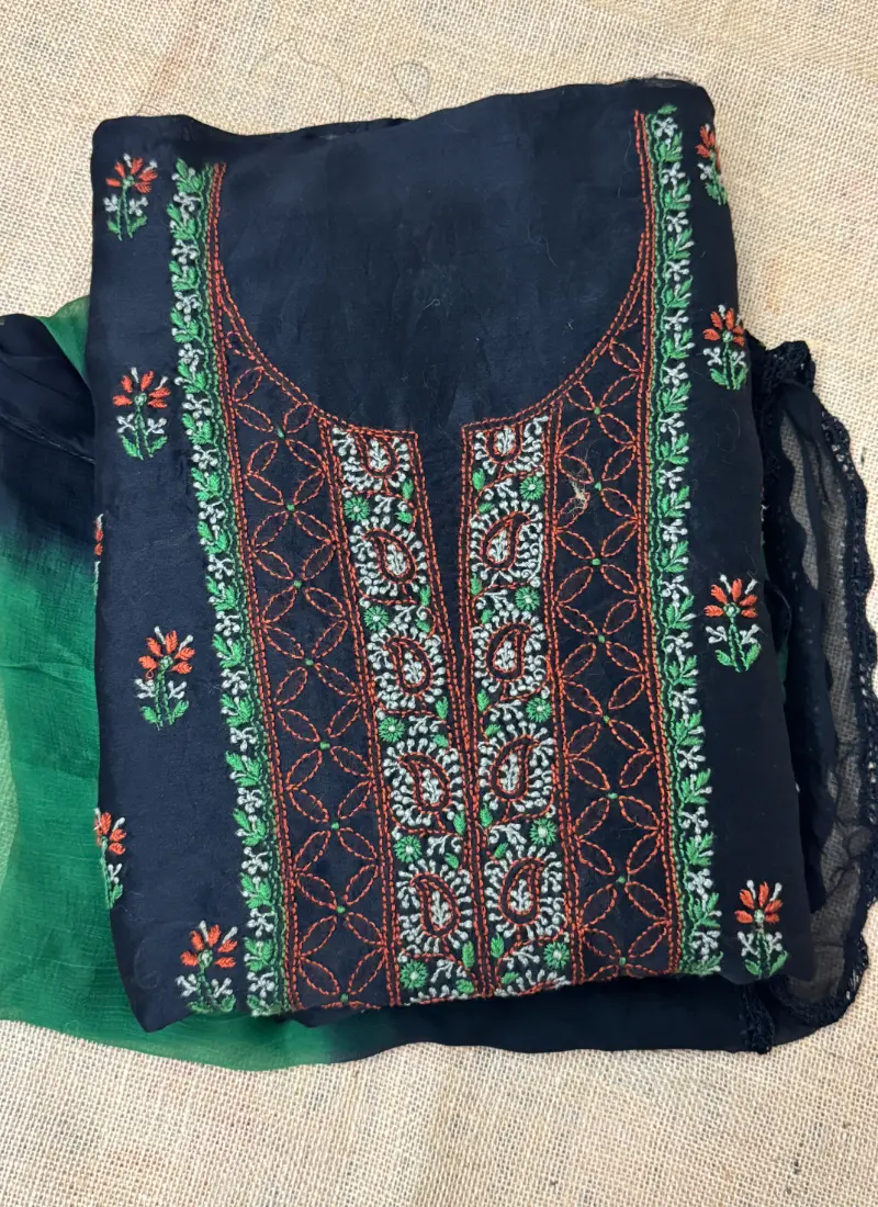Latest Chanderi Chikankari Suits