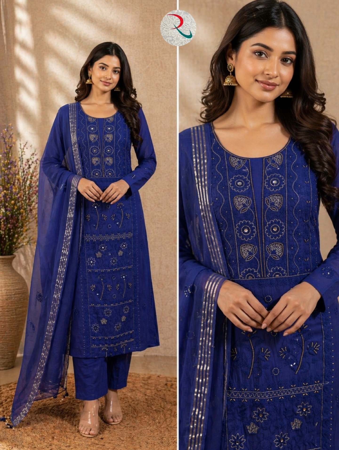 Blue Chikankari Kurti