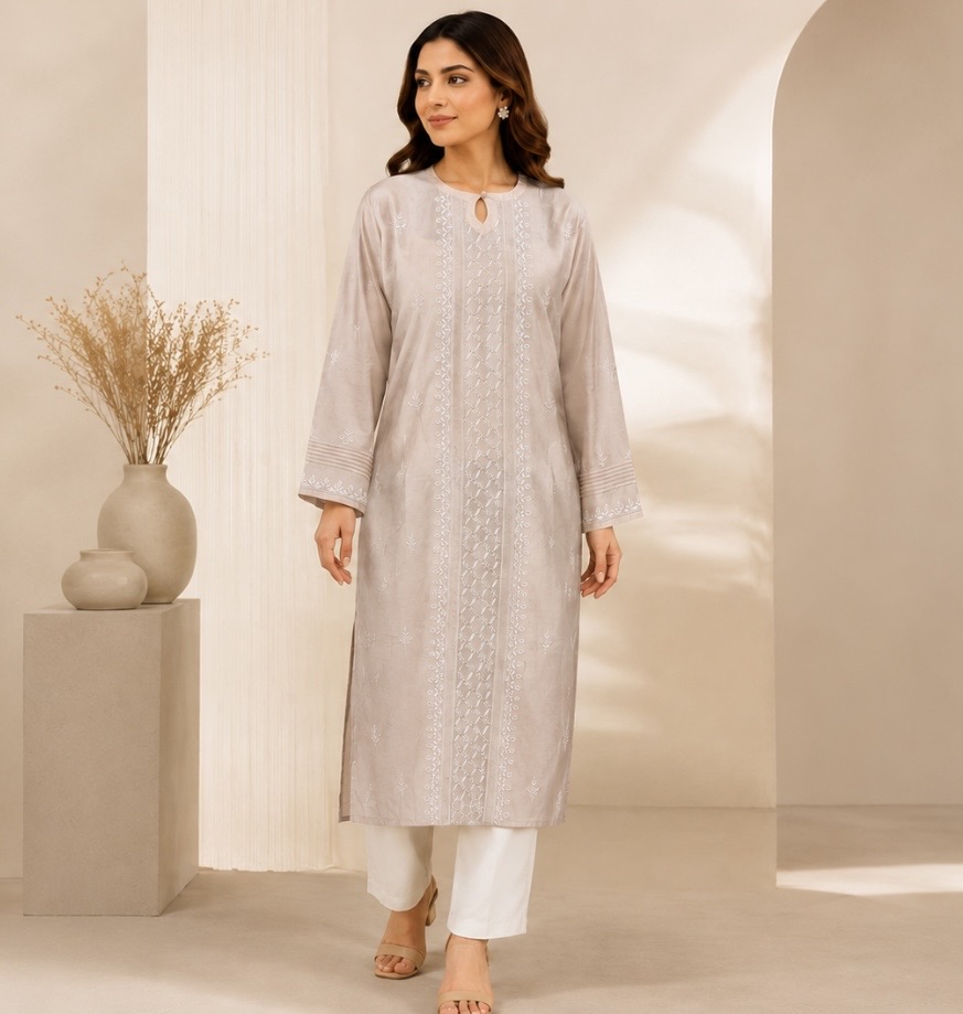 Semi stitched chanderi silk kurti